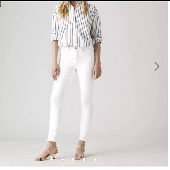 Levi's Denim - Levi’s 721 High Rise Skinny Jeans Women 26 White Stretch Denim Slim Fit